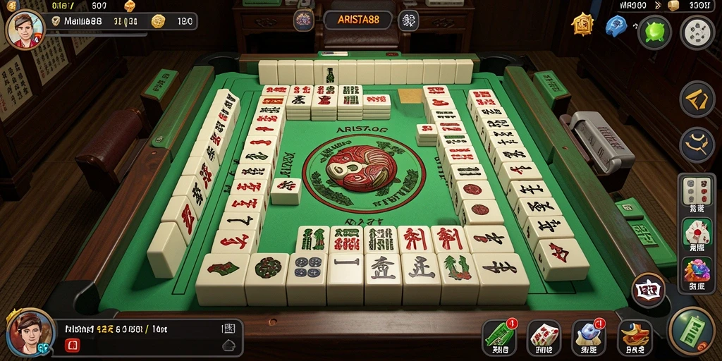 Gameplay ARISTA88 dengan tampilan grafis Mahjong yang memukau.