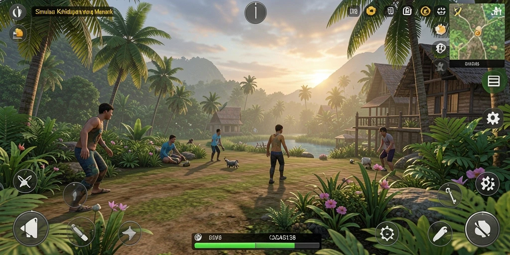 Tangkapan layar dari gameplay CADAS138 menunjukkan momen interaksi sosial.