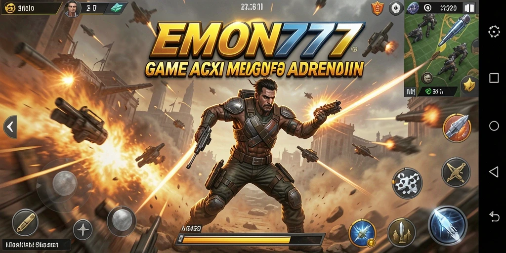 Screenshot utama EMON777 yang menampilkan aksi seru dalam permainan.