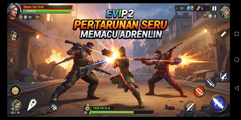 Tampilan utama gameplay EVIP2 yang menampilkan aksi seru.