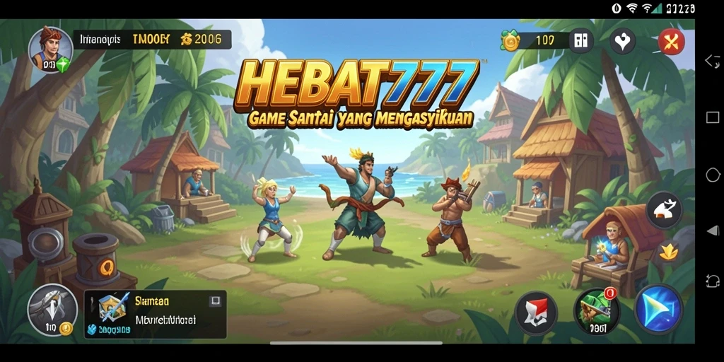 Tangkapan layar utama HEBAT777 menampilkan gameplay yang seru dan berwarna.
