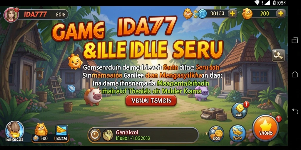 Tampilan screenshot utama IDA777 dengan aksi gameplay Idle yang menarik.