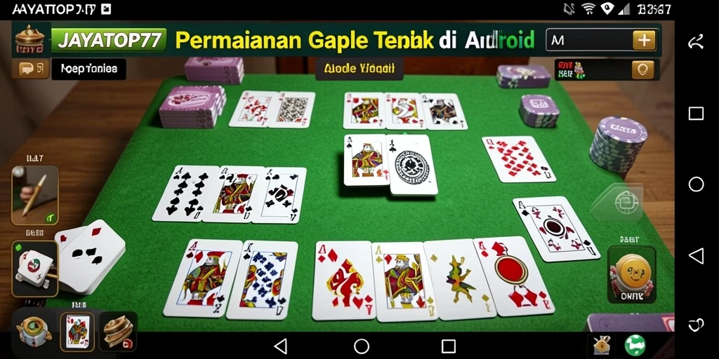 Screenshot JAYATOP77 menampilkan gameplay Gaple yang seru.