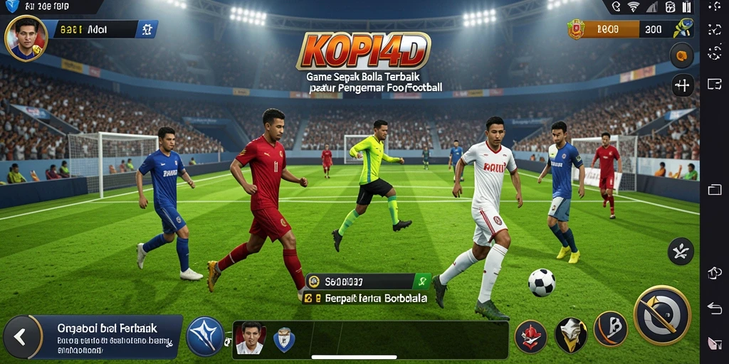 Tampilan gameplay seru di lapangan sepak bola dalam KOPI4D.