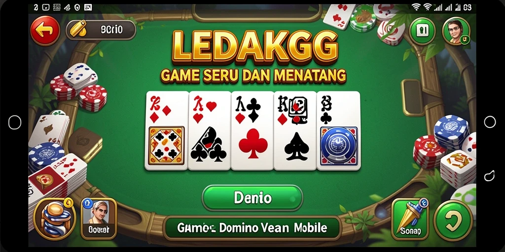Tampilan gameplay domino LEDAKGG yang menarik dan penuh aksi.