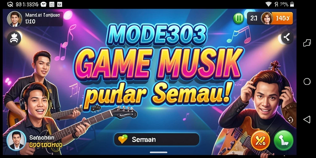 Tampilan gameplay seru dalam MODE303 yang penuh warna.