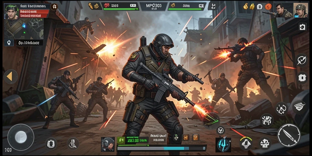 Gameplay MPO303 yang intens dan seru di tengah pertempuran TPS.