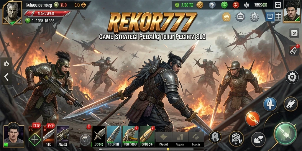 Tampilan gameplay menarik dalam game SLG REKOR777 menampilkan strategi dan pertempuran.