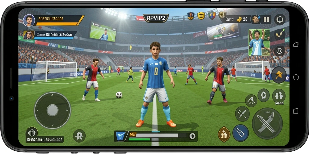 Screenshot RPVIP2 menunjukkan aksi seru dalam permainan olahraga.
