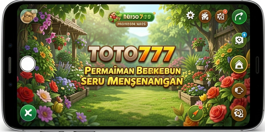 Tampilan gameplay TOTO777 yang menampilkan kebun yang subur.